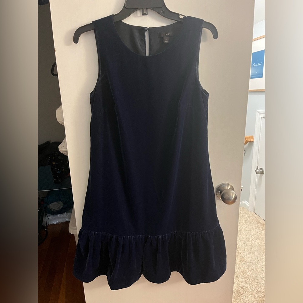 J. Crew Velvet Navy Blue Sleeveless Dress - size 4